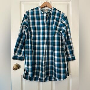 Duluth Trading Fuss Fighter Wrinkle Free Plaid Tunic